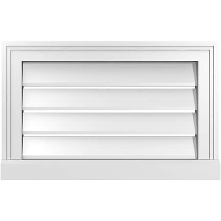 Ekena Millwork Vertical Surface Mount PVC Gable Vent: Functional, w/ 2"W x 2"P Brickmould Sill Frame, 22"W x 14"H GVPVE22X1403SF